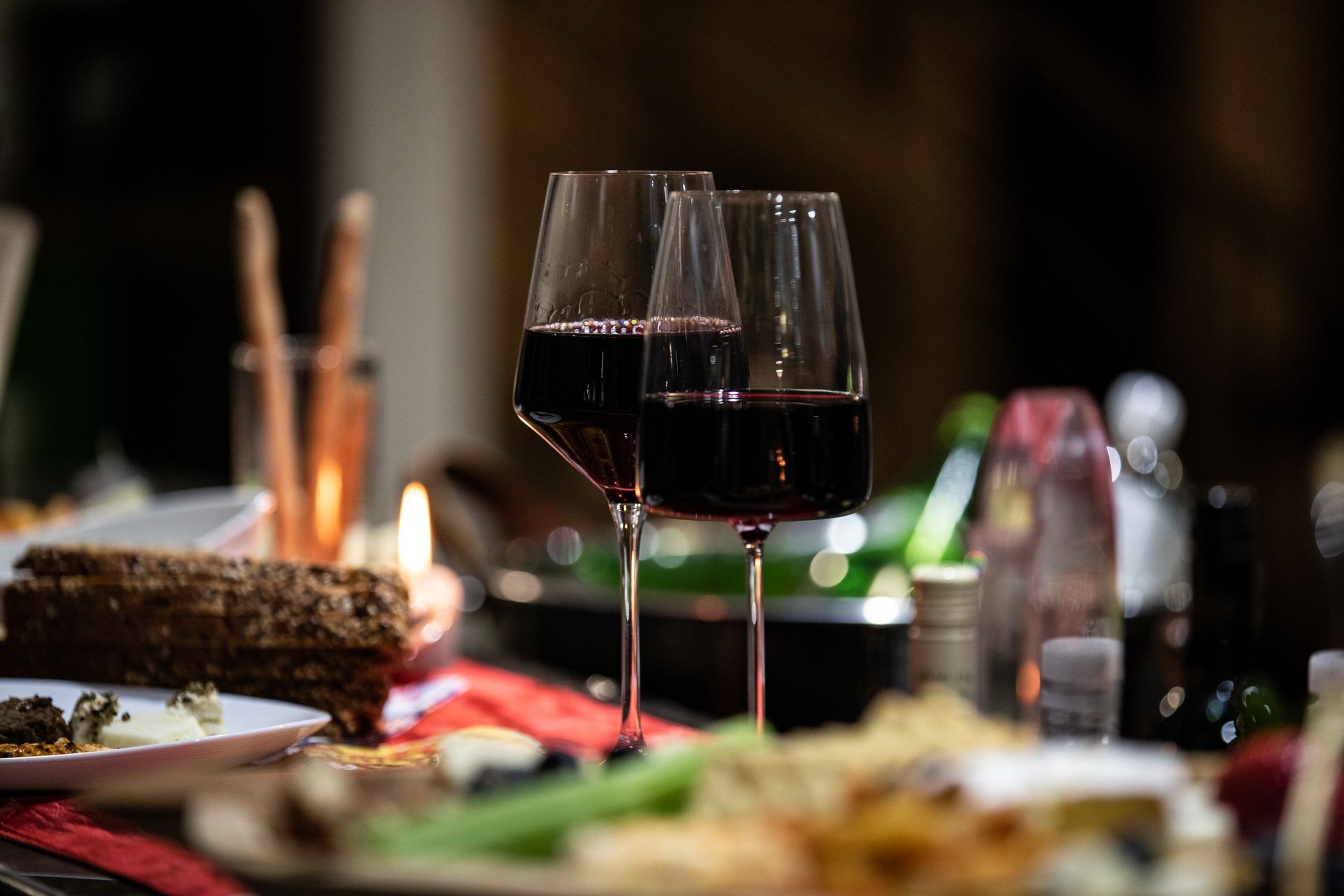 Two people sharing wine
